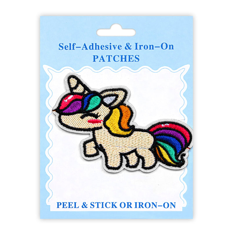 Unicorn Style Peel & Stick, Embroidered Patch, Sew On Iron On Patch Applique