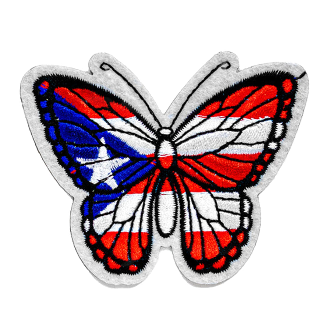 Peel & Stick,  Embroidered Patch,  Sew On Iron On Patch Applique,  Butterfly Style,   12-Pack