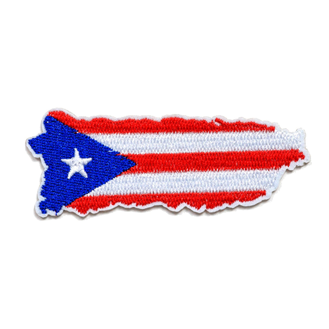 Peel & Stick,  Embroidered Patch,  Sew On Iron On Patch Applique,  Map PR Style, 12-Pack