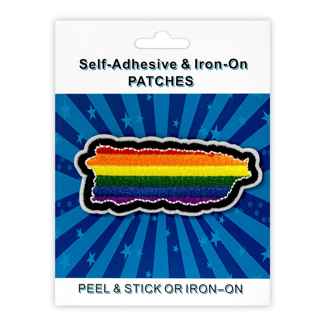 Puerto Rico Map Style Peel & Stick, Embroidered Patch, Sew On Iron On Patch Applique, 12-Pack