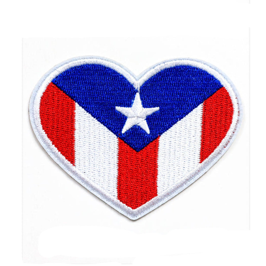 Peel & Stick,  Embroidered Patch,  Sew On Iron On Patch Applique,  PR Heart Style,   12-Pack