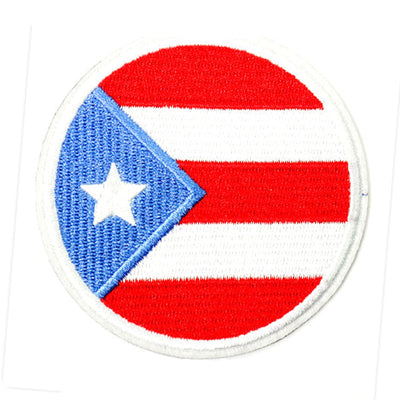 Peel & Stick,  Embroidered Patch,  Sew On Iron On Patch Applique,  Flag PR Style,   10-Pack
