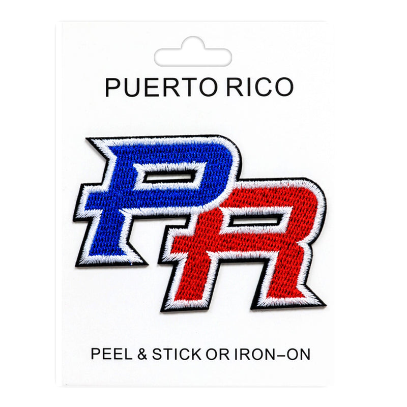 Puerto Rico Style Peel & Stick, Embroidered Patch, Sew On Iron On Patch Applique, 12-Pack