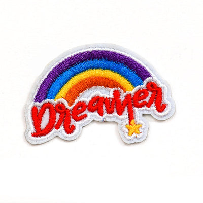 Peel & Stick,  Embroidered Patch,  Sew On Iron On Patch Applique,  Dreamer Rainbow S,   10-Pack