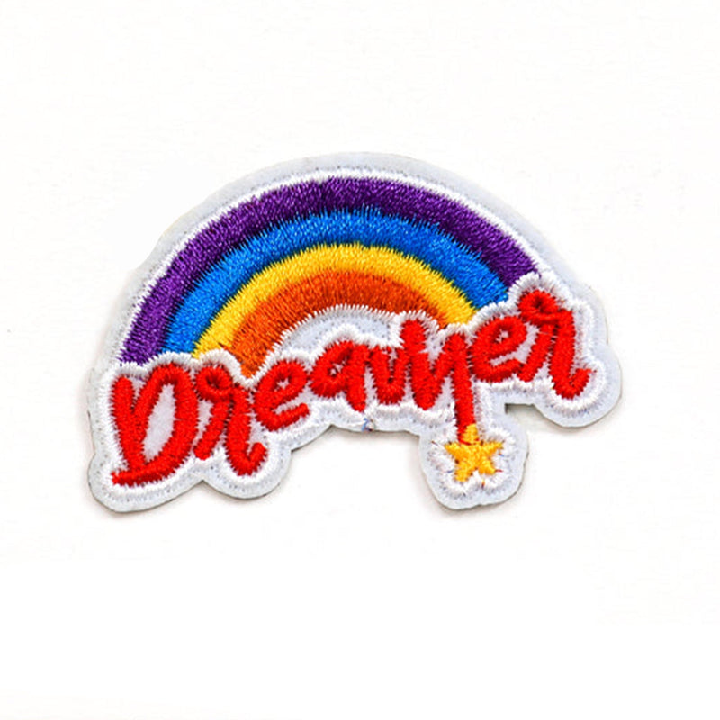 Peel & Stick,  Embroidered Patch,  Sew On Iron On Patch Applique,  Dreamer Rainbow S