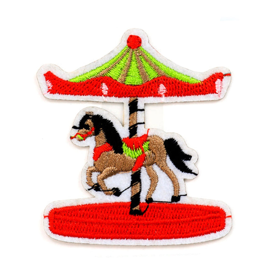 Peel & Stick,  Embroidered Patch,  Sew On Iron On Patch Applique,  Carousel Style,   12-Pack