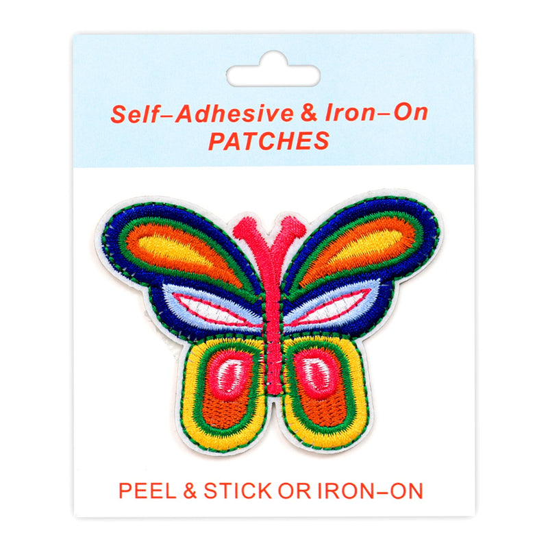Butterfly Style Peel & Stick, Embroidered Patch, Sew On Iron On Patch Applique, 12-Pack