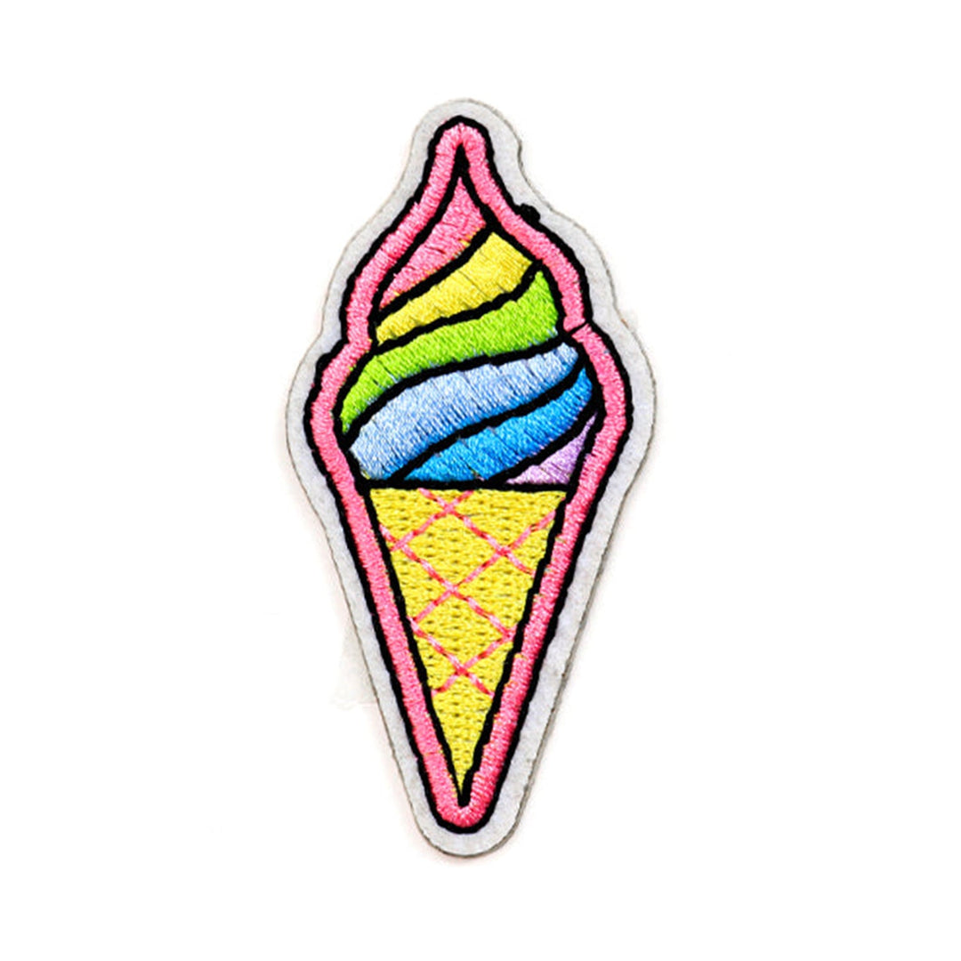 Peel & Stick,  Embroidered Patch,  Sew On Iron On Patch Applique,  Ice Cream Style 1,   10-Pack