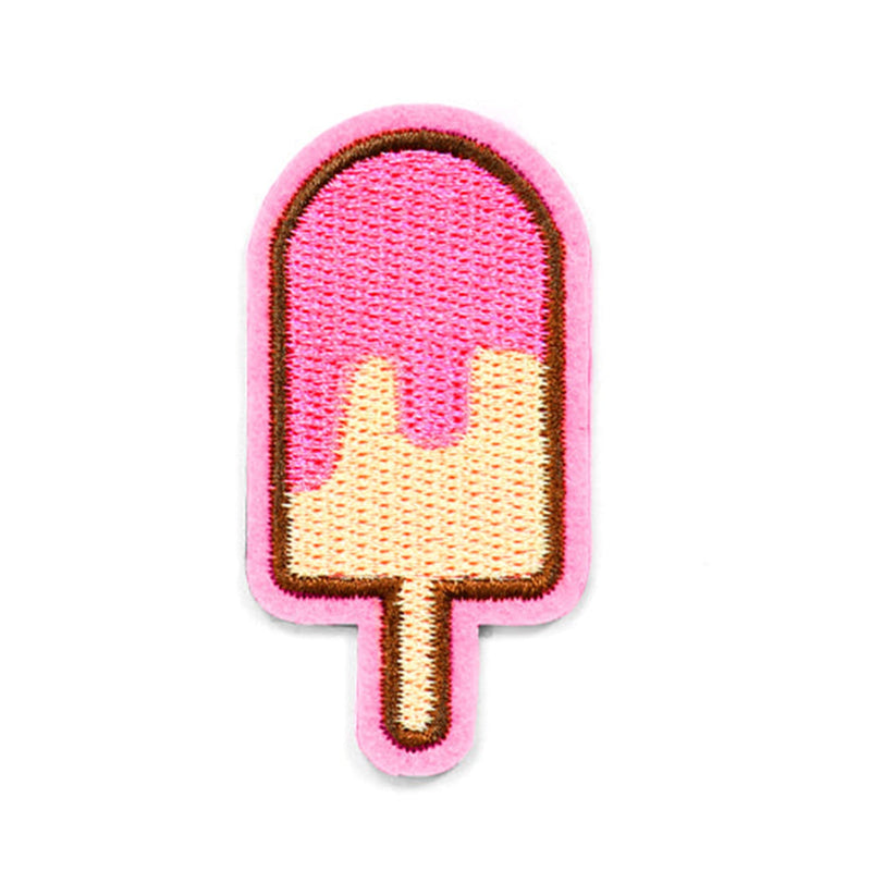 Peel & Stick,  Embroidered Patch,  Sew On Iron On Patch Applique,  Ice Cream Style 1,   10-Pack