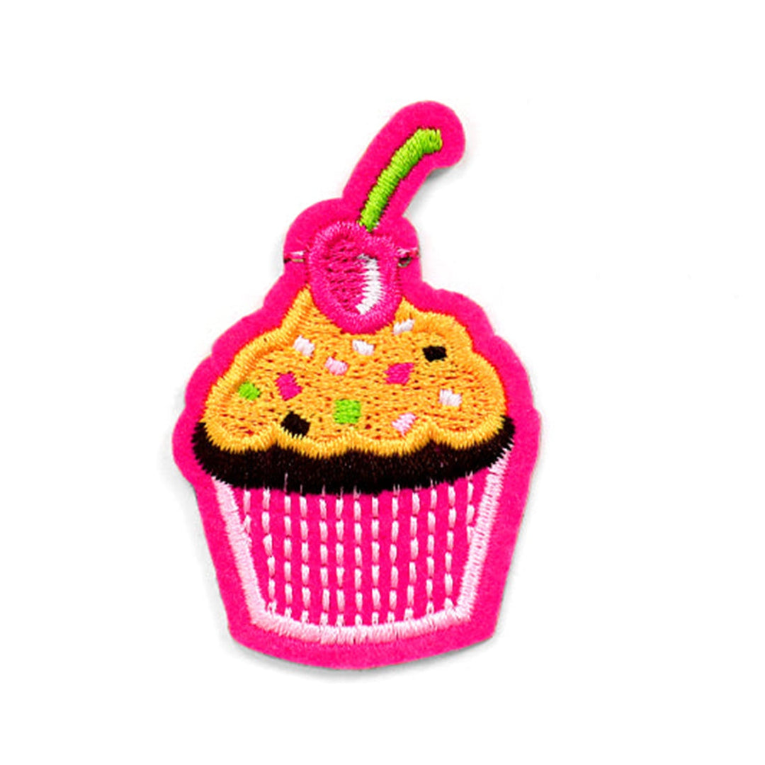 Peel & Stick,  Embroidered Patch,  Sew On Iron On Patch Applique,  Cupcake Style,   10-Pack