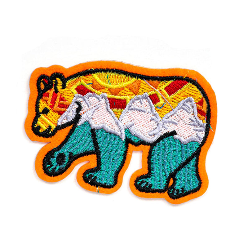 Peel & Stick,  Embroidered Patch,  Sew On Iron On Patch Applique,  Bear Style,   12-Pack