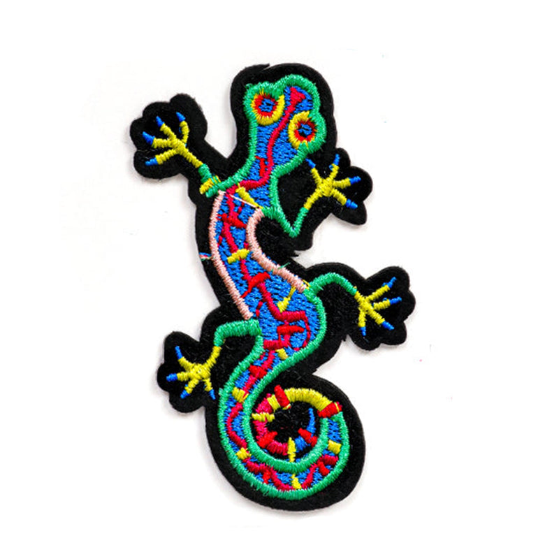 Peel & Stick,  Embroidered Patch,  Sew On Iron On Patch Applique,  Lizard Style,   12-Pack