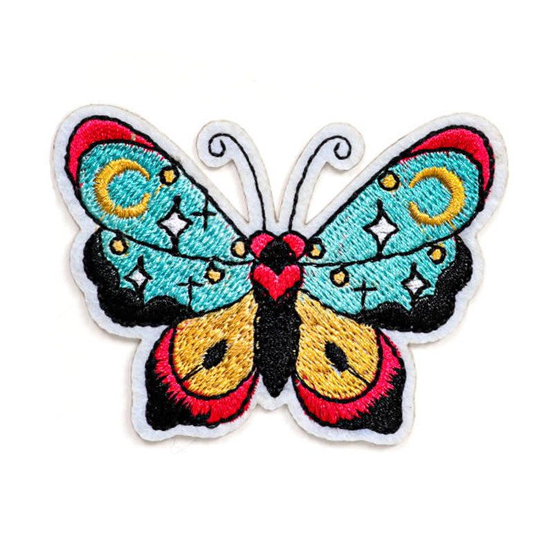 Peel & Stick,  Embroidered Patch,  Sew On Iron On Patch Applique,  Butterfly Style,   12-Pack