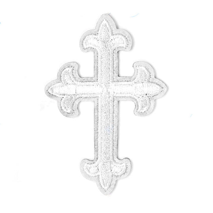 Peel & Stick,  Embroidered Patch,  Sew On Iron On Patch Applique,  Cross Style, 12-Pack