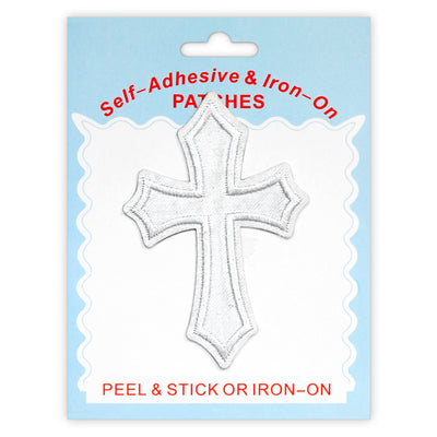 Cross Style Peel & Stick, Embroidered Patch, Sew On Iron On Patch Applique, 1 Pcs, 3-Pack