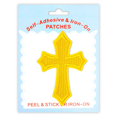 Cross Style Peel & Stick, Embroidered Patch, Sew On Iron On Patch Applique, 1 Pcs, 3-Pack