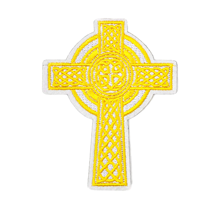 Peel & Stick,  Embroidered Patch,  Sew On Iron On Patch Applique,  Cross Style