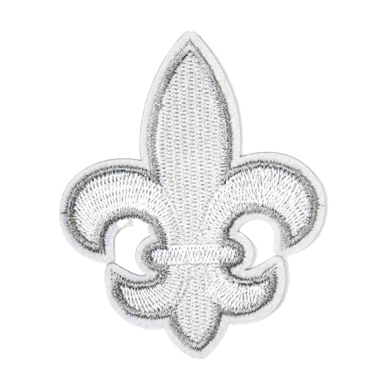 Peel & Stick,  Embroidered Patch,  Sew On Iron On Patch Applique,  Fleur de Lis Style,   12-Pack