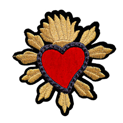 Peel & Stick,  Embroidered Patch,  Sew On Iron On Patch Applique,  Heart Style,   12-Pack
