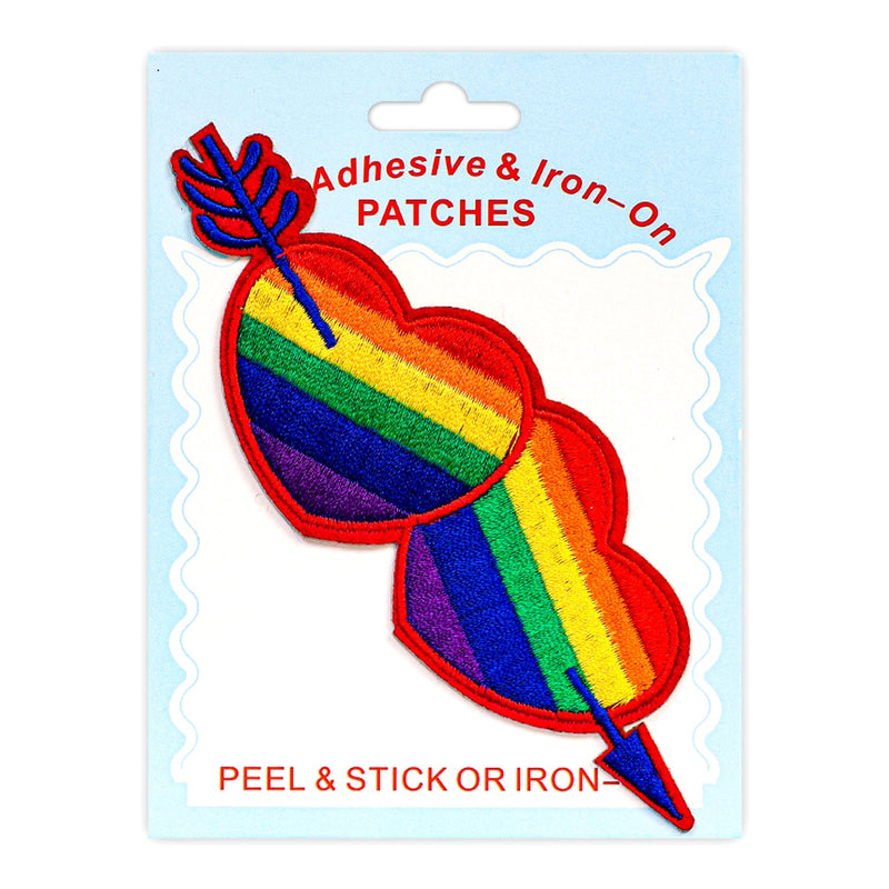 Heart & Arrow Style Peel & Stick, Embroidered Patch, Sew On Iron On Patch Applique, 12-Pack