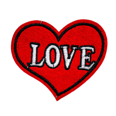 Peel & Stick,  Embroidered Patch,  Sew On Iron On Patch Applique,  Heart Love Style,   12-Pack