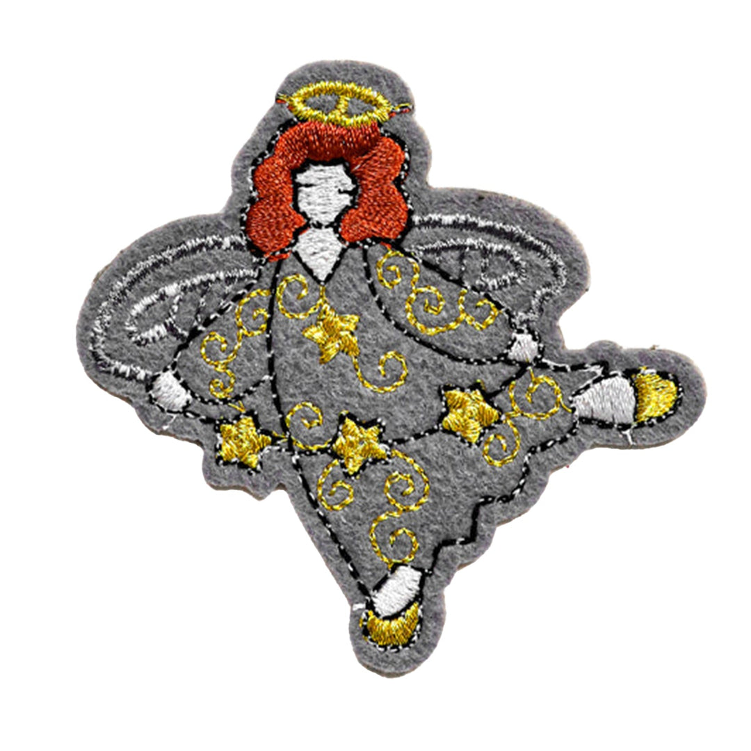 Peel & Stick,  Embroidered Patch,  Sew On Iron On Patch Applique,  Angel Style,   12-Pack
