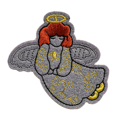 Peel & Stick,  Embroidered Patch,  Sew On Iron On Patch Applique,  Angel Style,   12-Pack