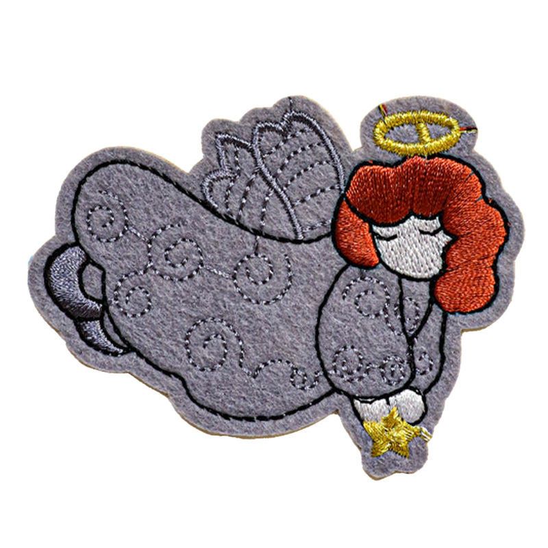 Peel & Stick,  Embroidered Patch,  Sew On Iron On Patch Applique,  Angel Style,   12-Pack