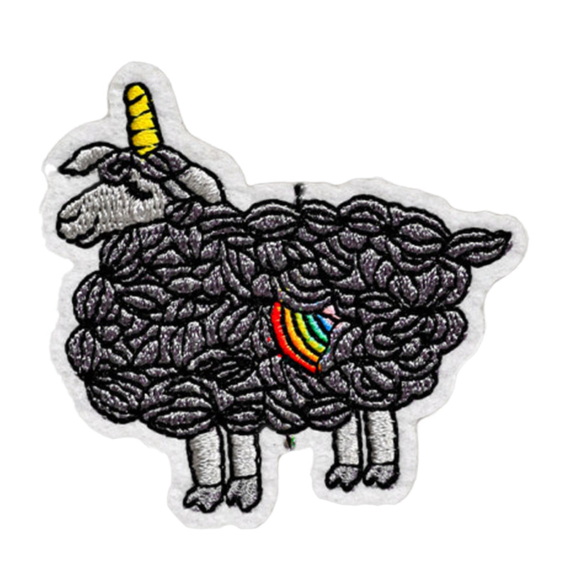 Peel & Stick,  Embroidered Patch,  Sew On Iron On Patch Applique,  Sheep Unicorn Style,   12-Pack