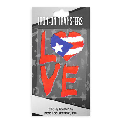 Iron On Transfers,  Heat Transfer Stickers Decals,  1 Piece,  Love PR Flag Style,   12-Pack