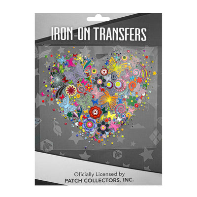 Iron On Transfers,  Heat Transfer Stickers Decals,  1 Piece,  Multicolor Heart Style,   12-Pack