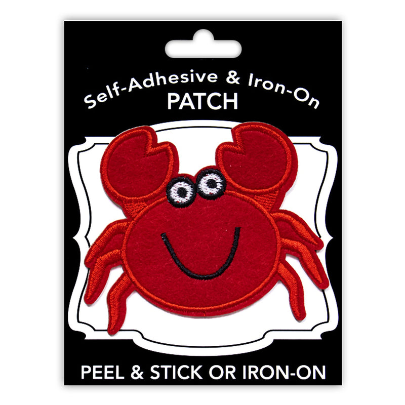Crab Style Peel & Stick, Embroidered Patch, Sew On Iron On Patch Applique, 12-Pack