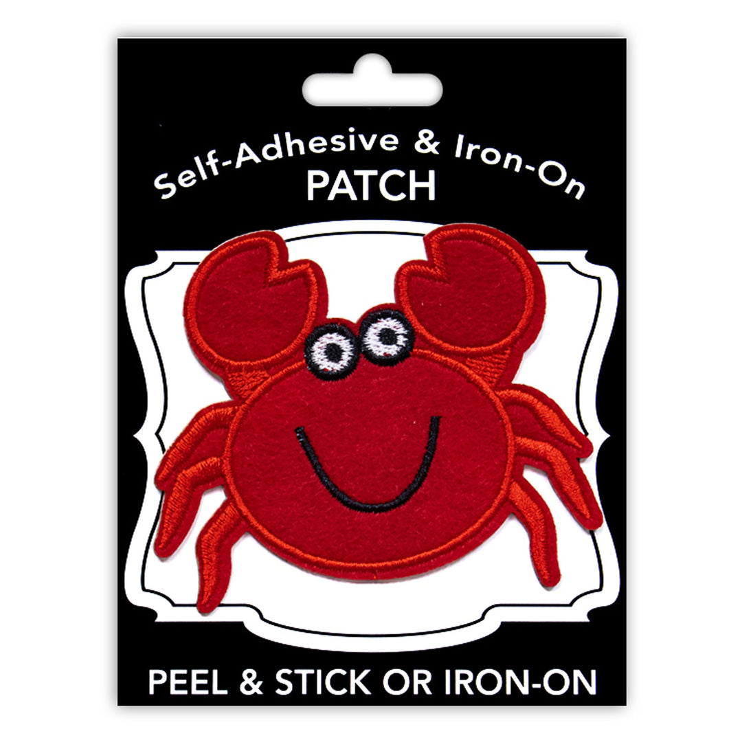Crab Style Peel & Stick, Embroidered Patch, Sew On Iron On Patch Applique