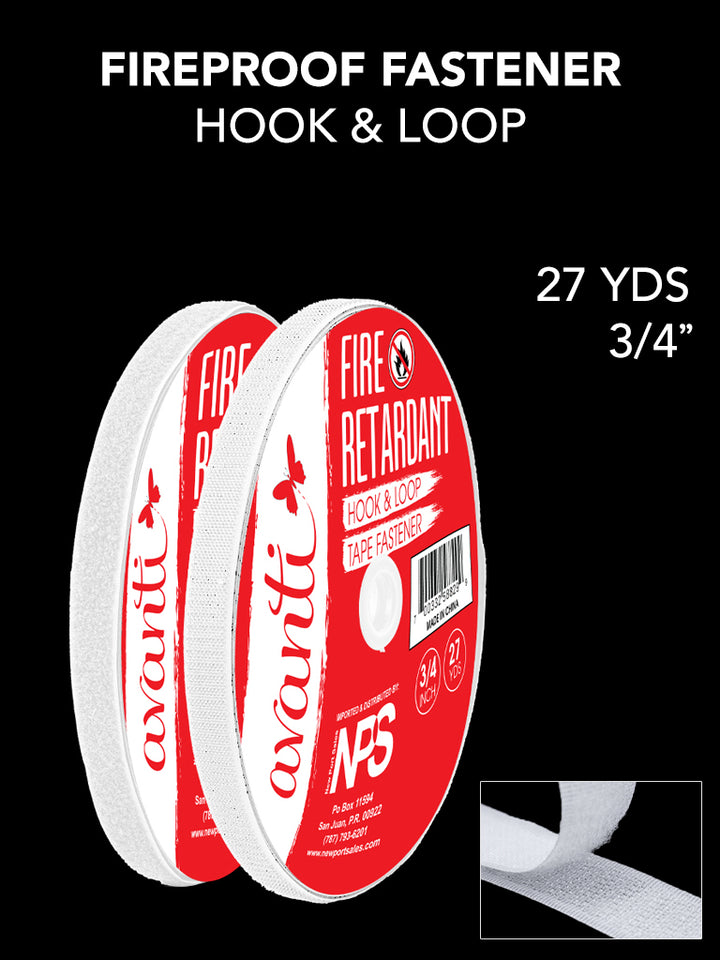 Double Sided Adhesive, Fire Retardant Strong Self Adhesive, Sticky Back Hook & Loop Tape Roll, Sold by Yard, 3/4 Wide, Black, 27Yards Pack