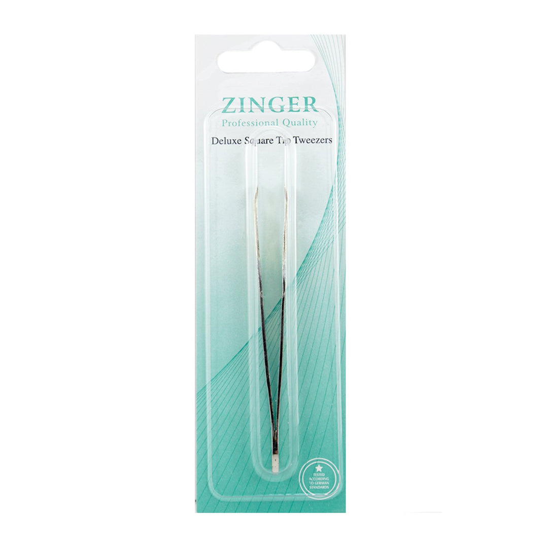 Deluxe Eyebrow Flat Square Tip Tweezer, Hair Plucking Facial By Zinger