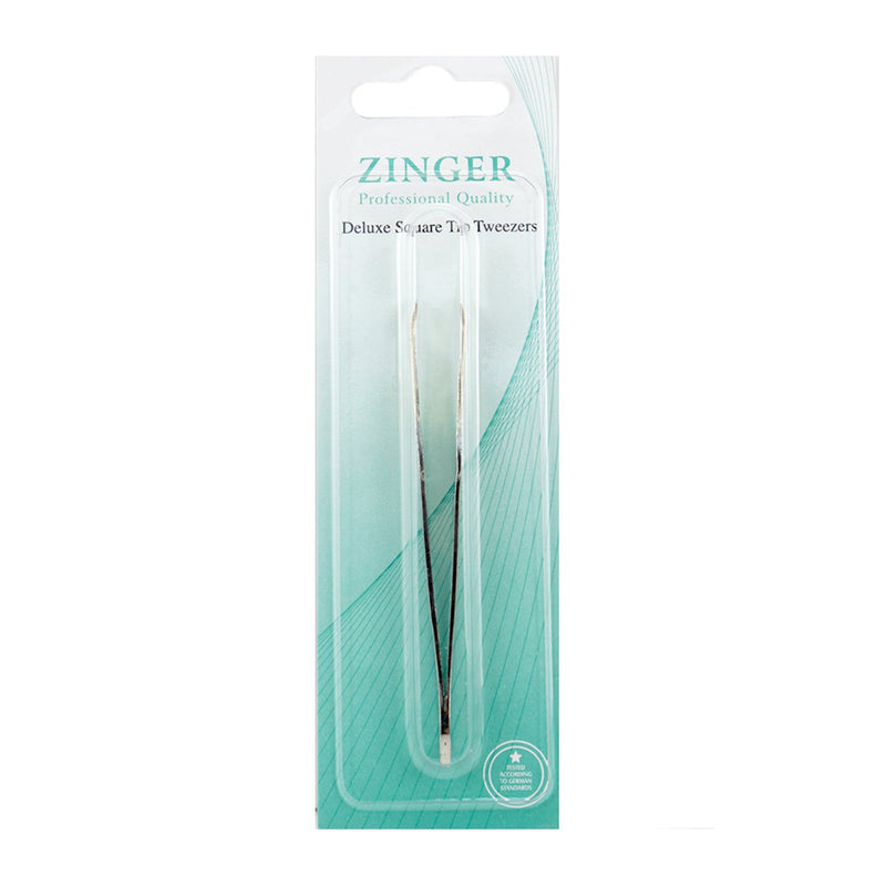 Deluxe Eyebrow Flat Square Tip Tweezer, Hair Plucking Facial By Zinger, 12-Pack