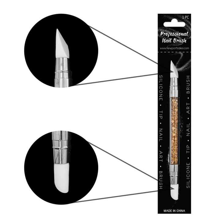 Zinger Nail Art Silicone Brushes, Nail Art Pen, DIY Decoration & Dotting Salon Tool, Nail Polish Brush, 1 Piece, 12-Pack