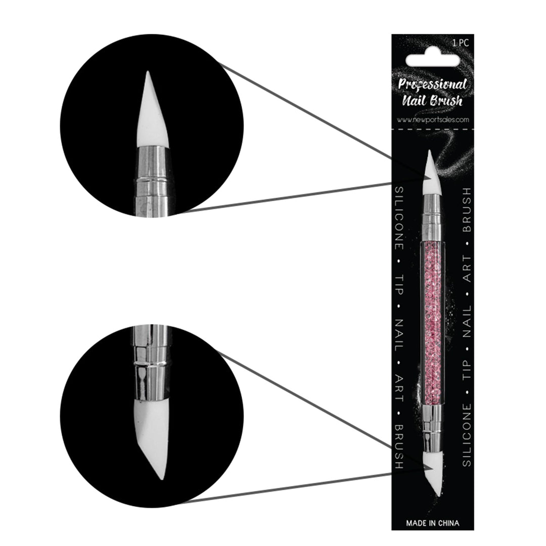 Zinger Nail Art Silicone Brushes, Nail Art Pen, DIY Decoration & Dotting Salon Tool, Nail Polish Brush, 1 Piece, 12-Pack