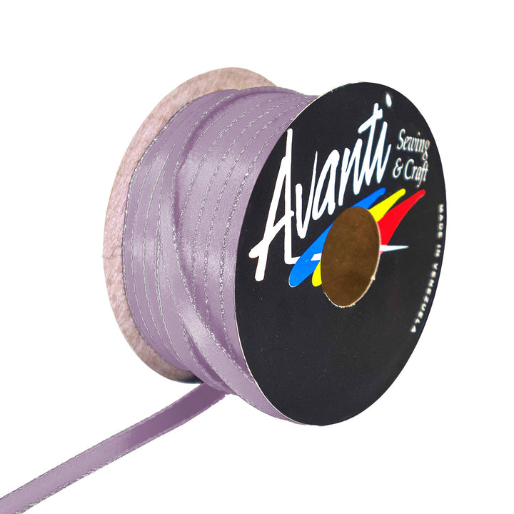 Avanti Satin Ribbon with Metallic Edge in Gold or Silver, 1/4 inch (6mm), Double Face, 50 yds