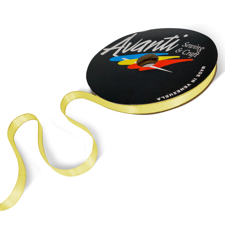 Satin Ribbon with Metallic Edge in Gold or Silver, 3/8 inch (10mm), Double Face, 50 yds