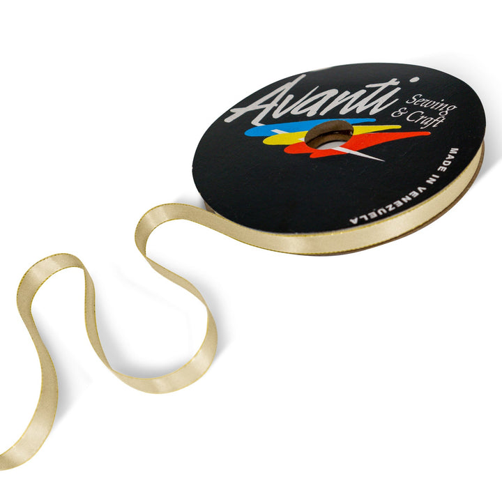 Satin Ribbon with Metallic Edge in Gold or Silver, 3/8 inch (10mm), Double Face, 50 yds