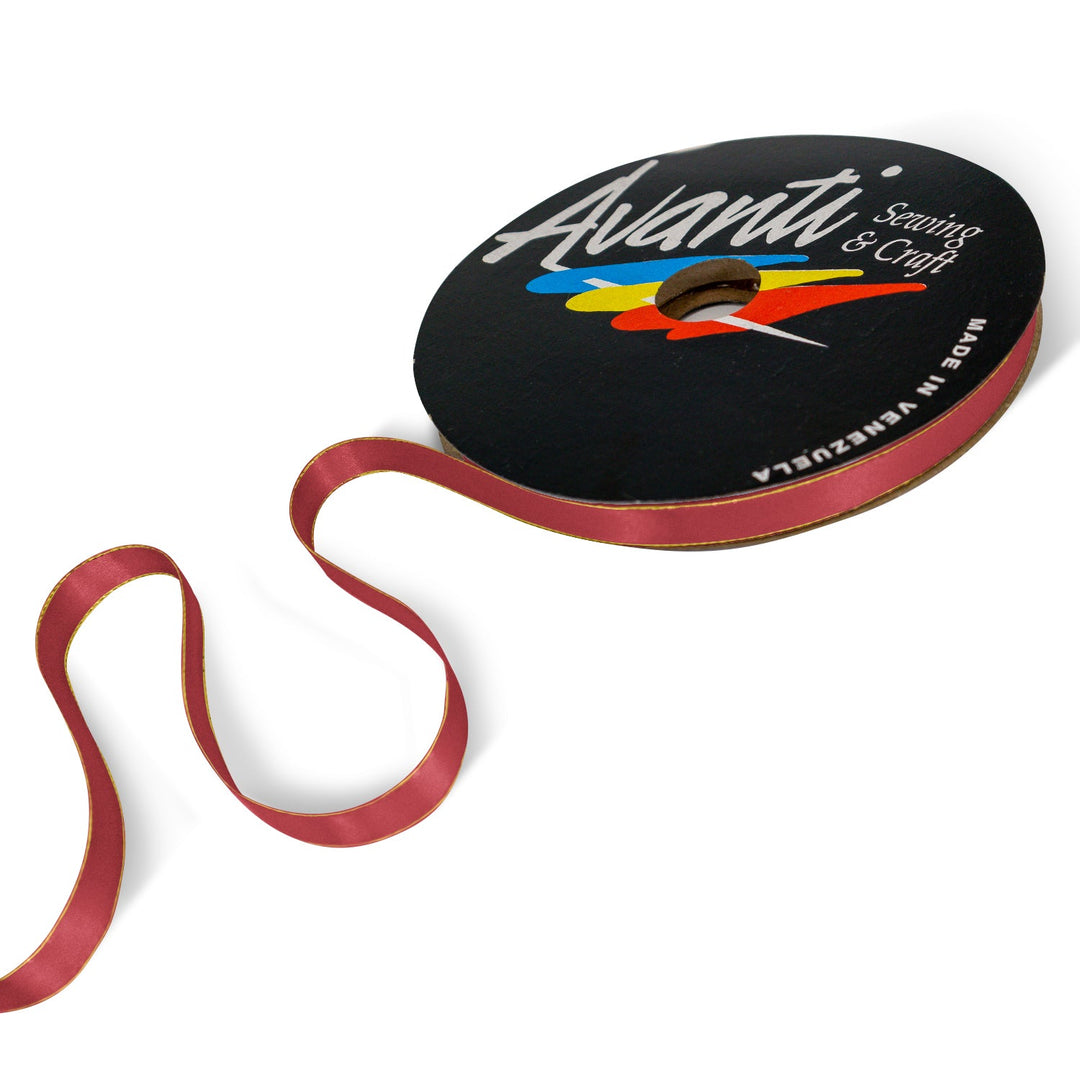 Satin Ribbon with Metallic Edge in Gold or Silver, 3/8 inch (10mm), Double Face, 50 yds