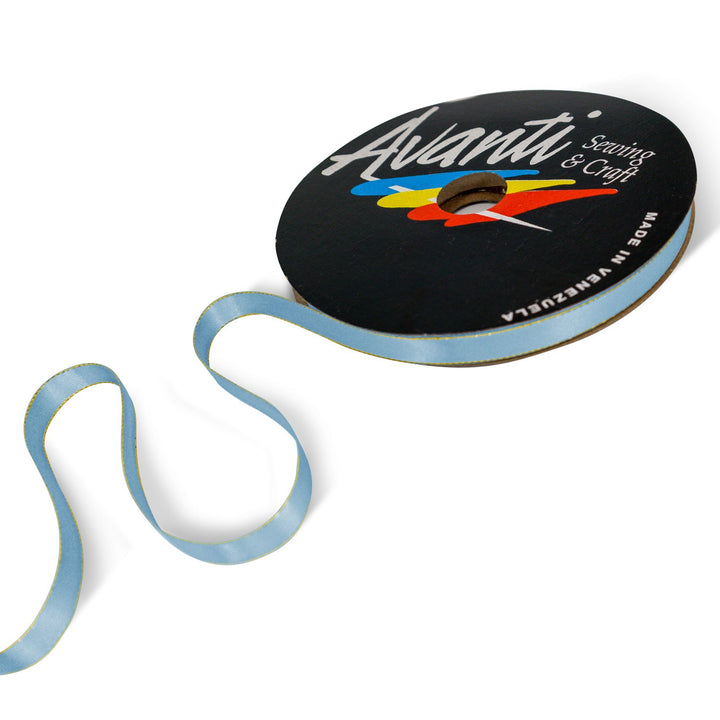 Satin Ribbon with Metallic Edge in Gold or Silver, 3/8 inch (10mm), Double Face, 50 yds