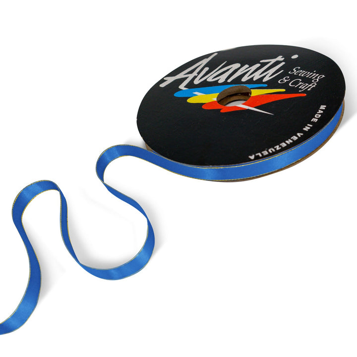 Satin Ribbon with Metallic Edge in Gold or Silver, 3/8 inch (10mm), Double Face, 50 yds