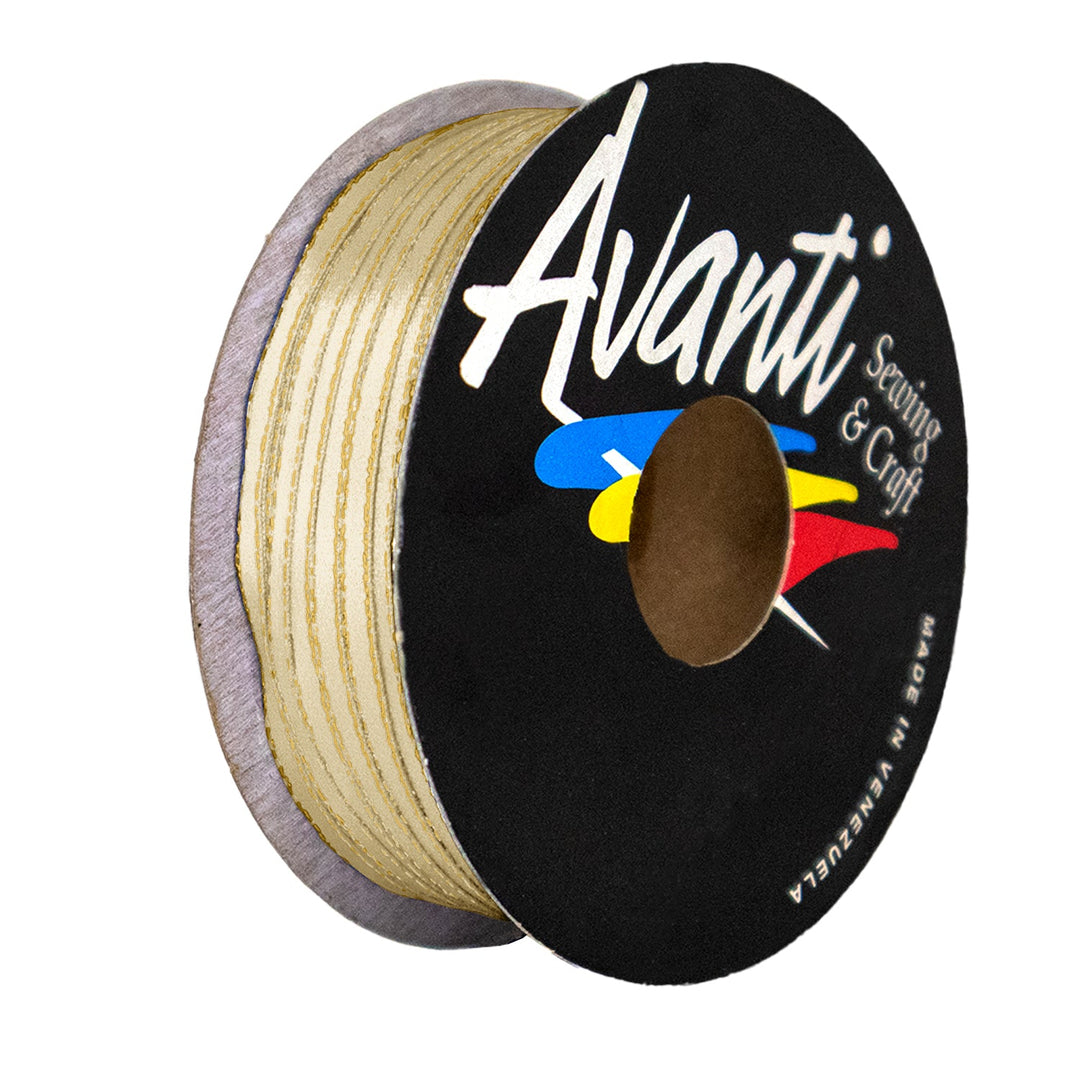 Satin Ribbon with Metallic Edge in Gold or Silver, 1/8 inch (3 mm), Double Face, 50 yds