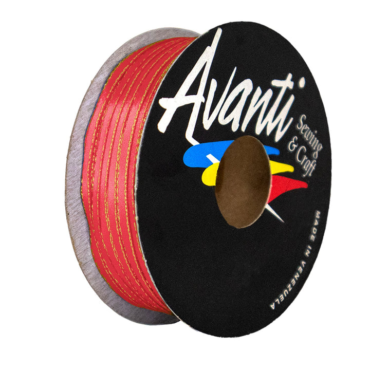 Satin Ribbon with Metallic Edge in Gold or Silver, 1/8 inch (3 mm), Double Face, 50 yds