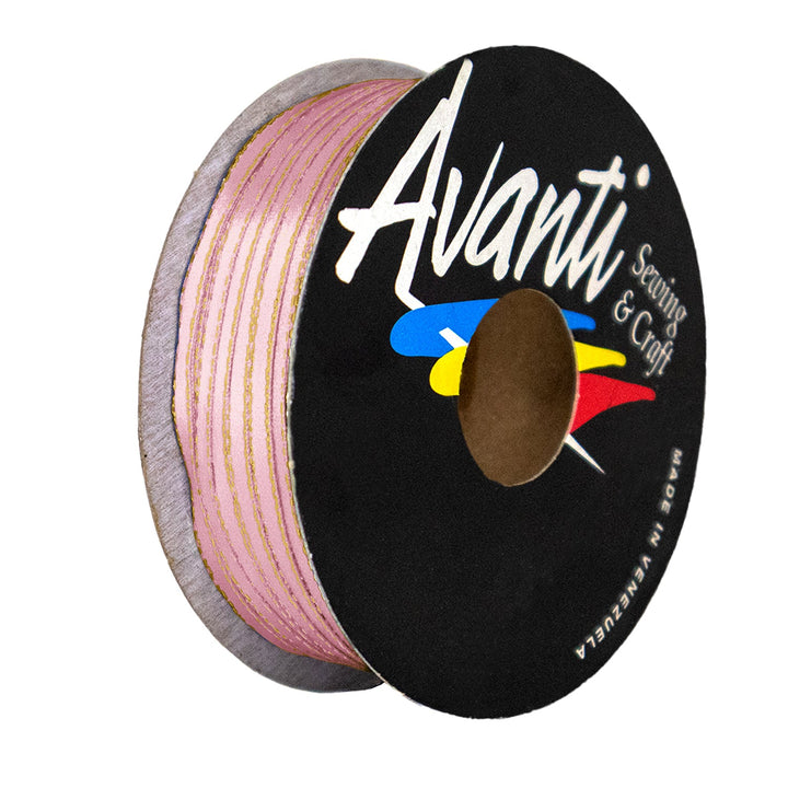 Satin Ribbon with Metallic Edge in Gold or Silver, 1/8 inch (3 mm), Double Face, 50 yds