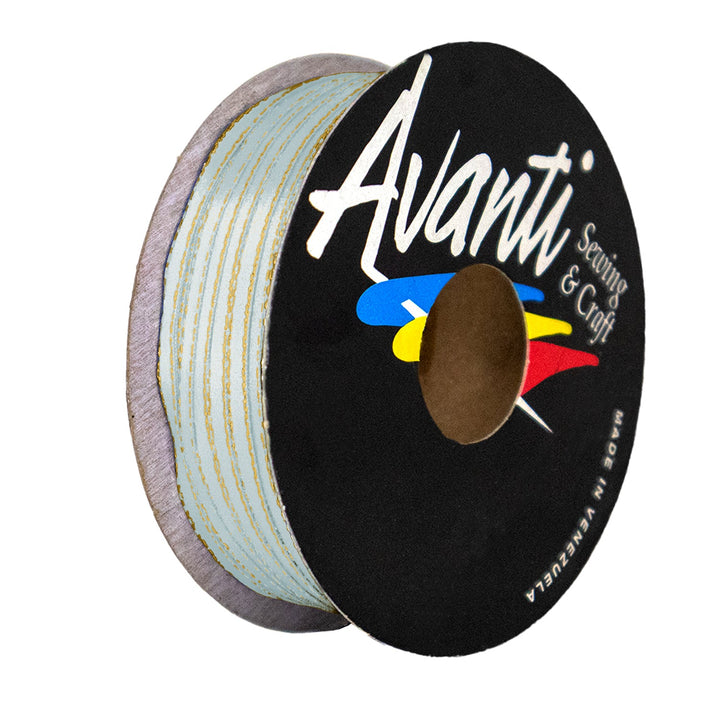 Satin Ribbon with Metallic Edge in Gold or Silver, 1/8 inch (3 mm), Double Face, 50 yds