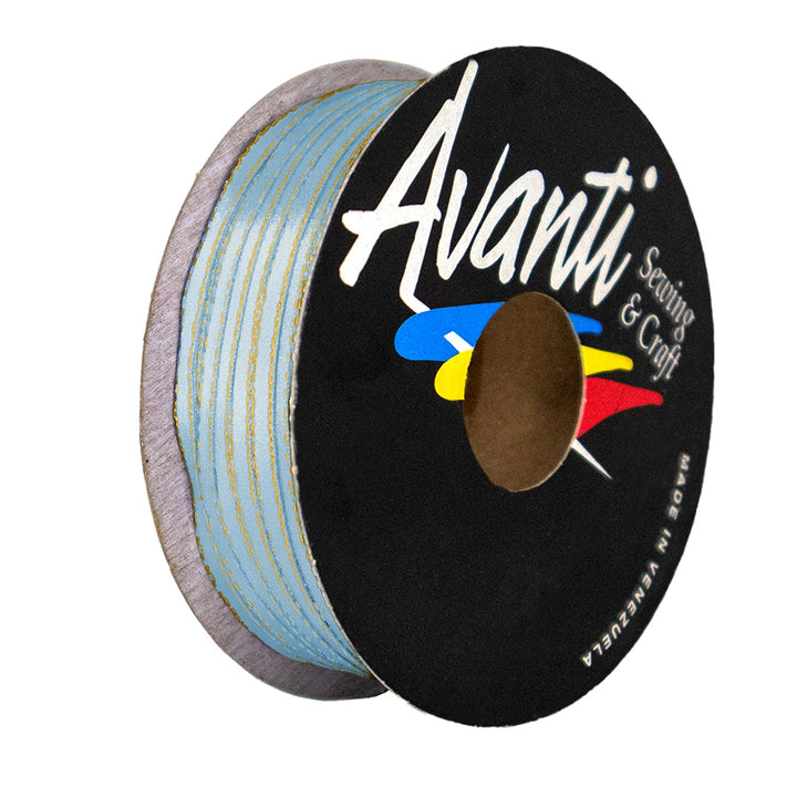 Satin Ribbon with Metallic Edge in Gold or Silver, 1/8 inch (3 mm), Double Face, 50 yds