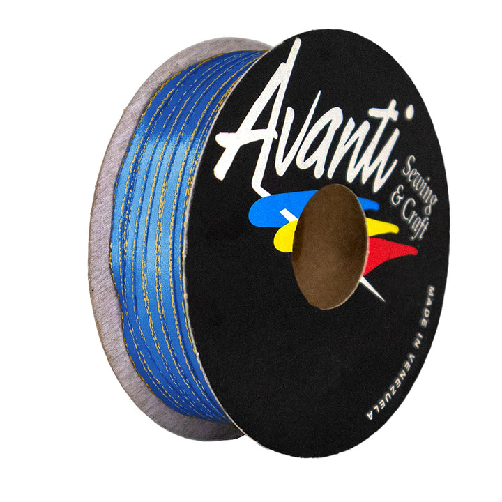 Satin Ribbon with Metallic Edge in Gold or Silver, 1/8 inch (3 mm), Double Face, 50 yds